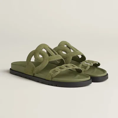 HERMES Extra Green Slippers