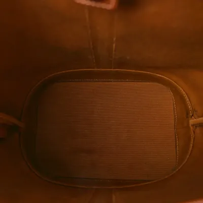 Celine Small Bucket Bag Tan Triomphe Canvas & Calfskin Leather Gold Hardware