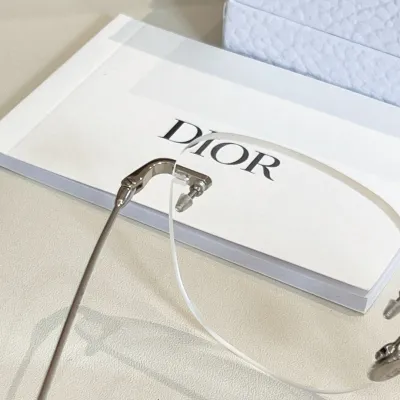 DIOR round silver frame glasses transparent lens Size 56口16-145