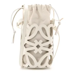 Loewe Cutout Anagram Pocket Crossbody Bag Small White Glaze Nappa Calfskin Leather