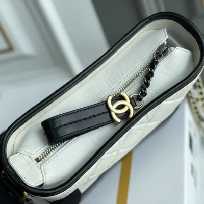 Chanel Bag Black With White Quilted Calfskin Leather Shoulder Bags Crossbody Bags