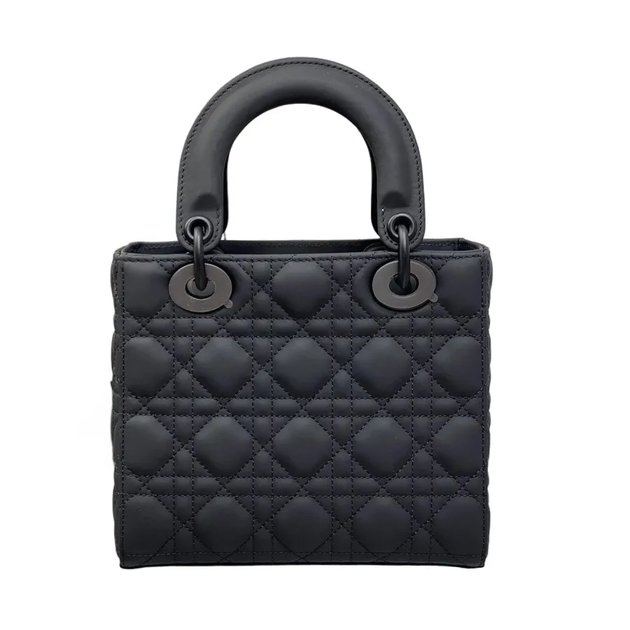 Dior Small My ABCDior Lady Dior Black Ultramatte Cannage Calfskin Leather Matte Black Hardware