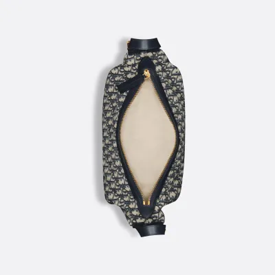 Dior Medium D-Journey Bag in Blue Dior Oblique Jacquard Gold Hardware