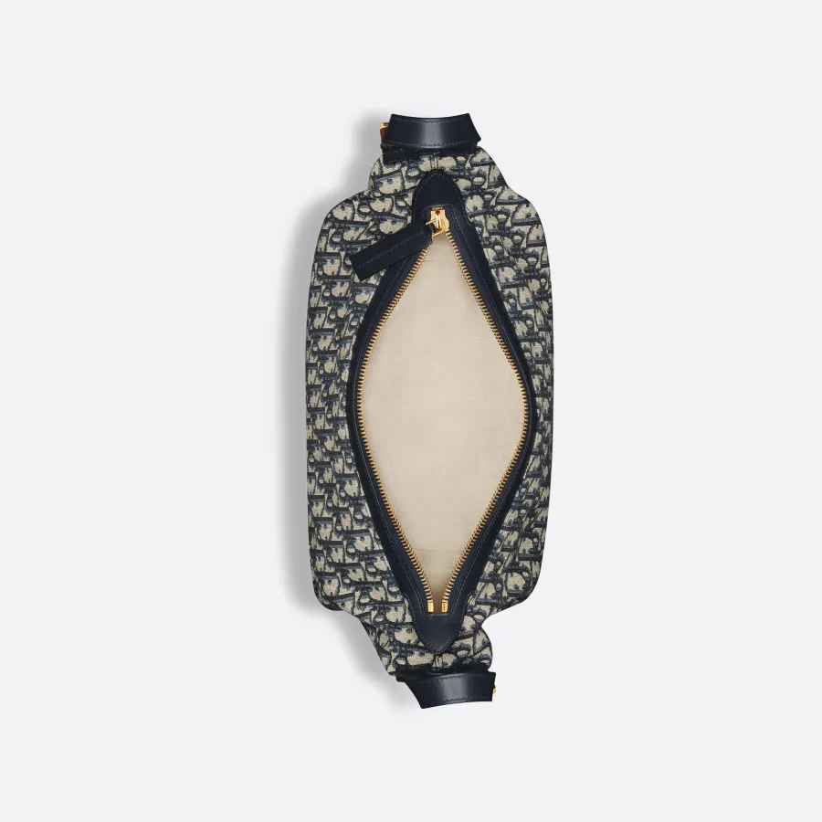 Dior Medium D-Journey Bag in Blue Dior Oblique Jacquard Gold Hardware
