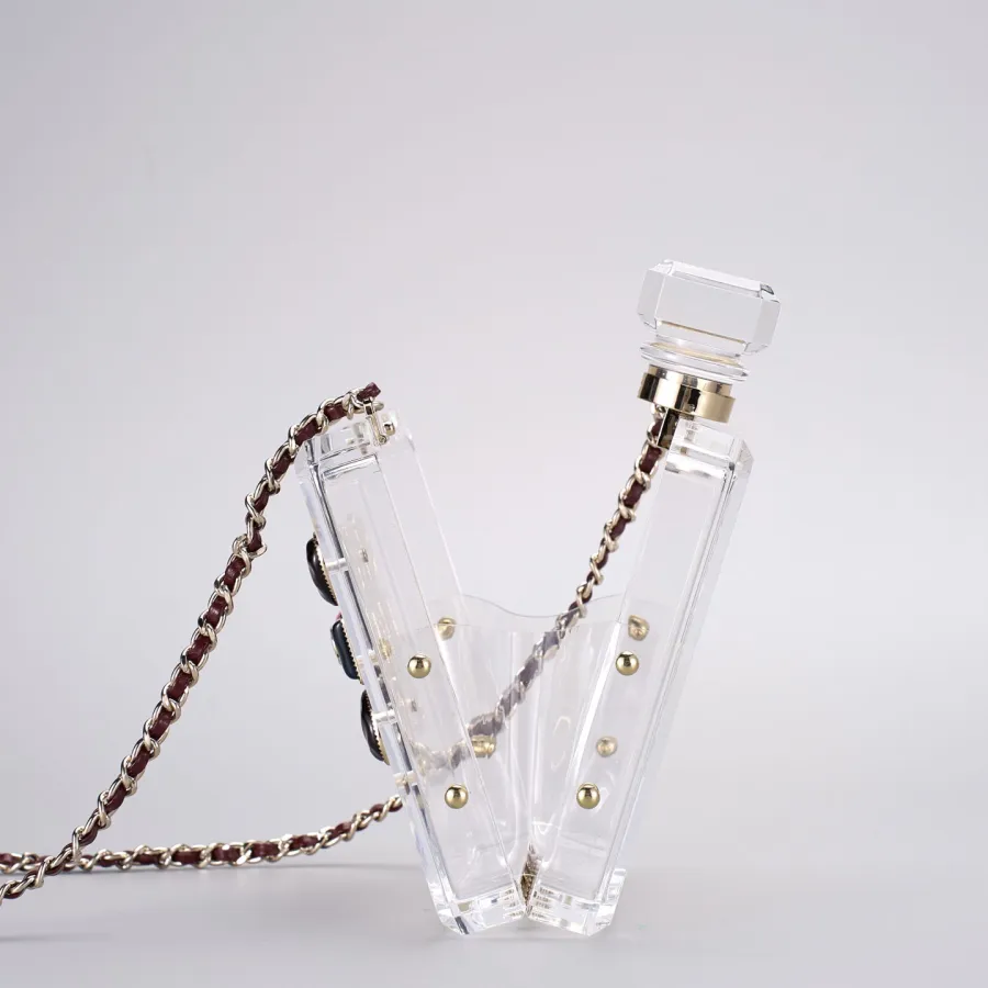 Chanel Transparent acrylic perfume bottle crossbody bag