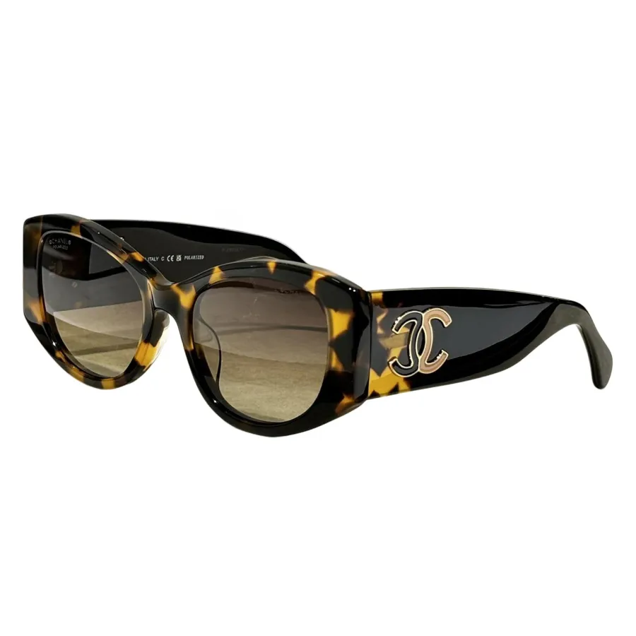 CHANEL glasses leopard-print black khkai color size 53口19-145