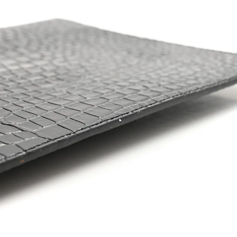 Saint Laurent Medium Uptown Clutch Black Embossed Monogram Calfskin & Crocodile Leather Gold Hardware