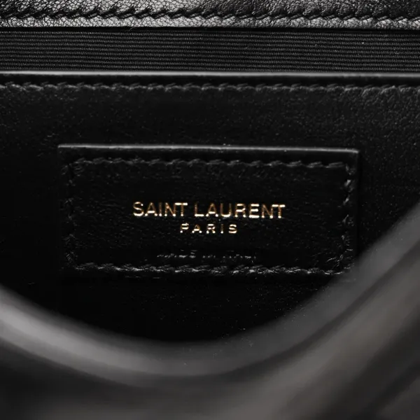 Saint Laurent Mini Nolita Black Quilted Monogram Lambskin Leather Aged Gold Hardware - Image 2