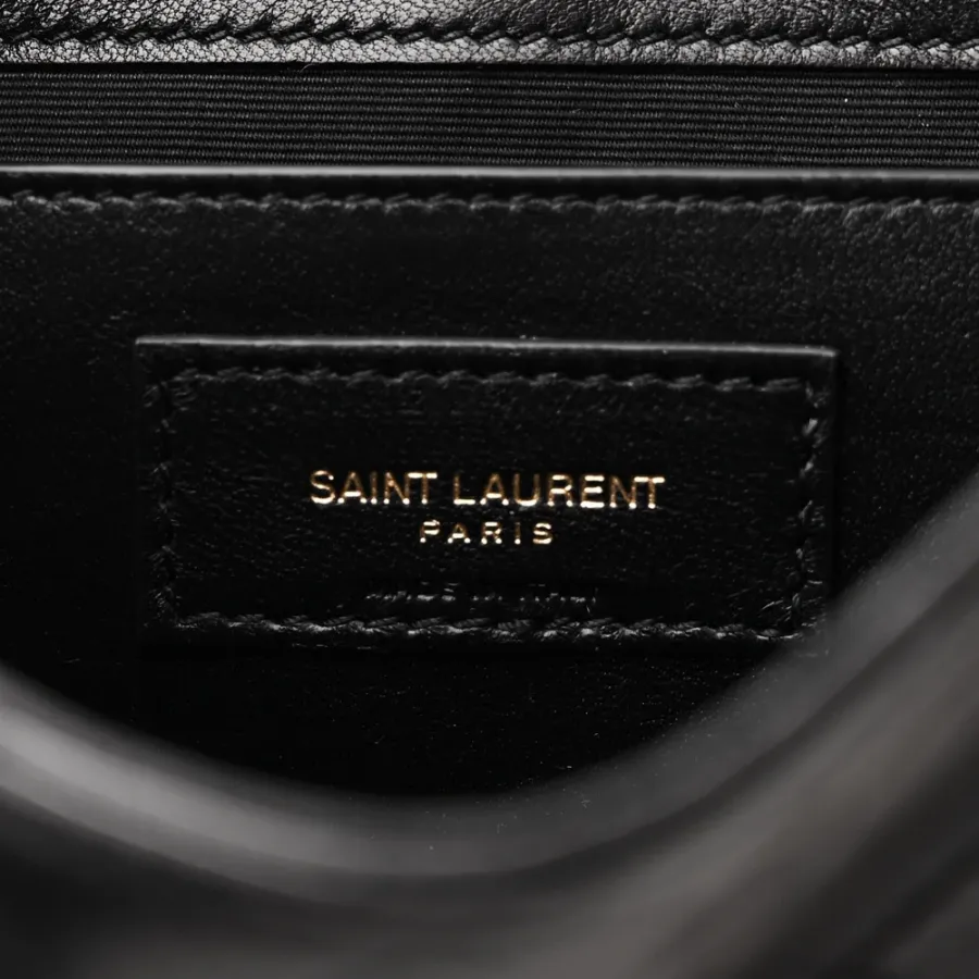Saint Laurent Mini Nolita Black Quilted Monogram Lambskin Leather Aged Gold Hardware