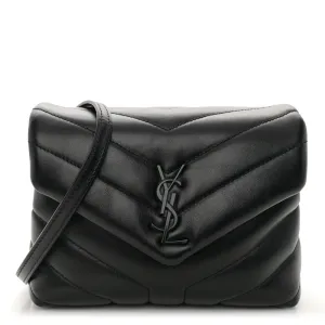 Saint Laurent Mini Loulou Crossbody Bag Black Y-Quilted Monochrome Monogram Calfskin Leather Black Hardware
