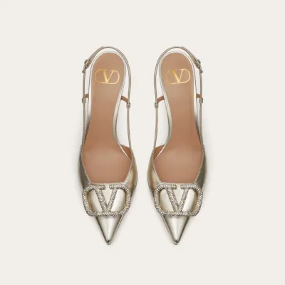 VALENTINO Laminated sheepskin strappy Heels (8cm)