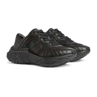 Gucci Ripple series women's thick soled sports shoes black Sneakers