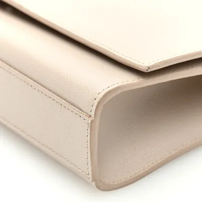 Saint Laurent Medium Kate Satchel Nude Powder Monogram Grain De Poudre Leather Silver Hardware