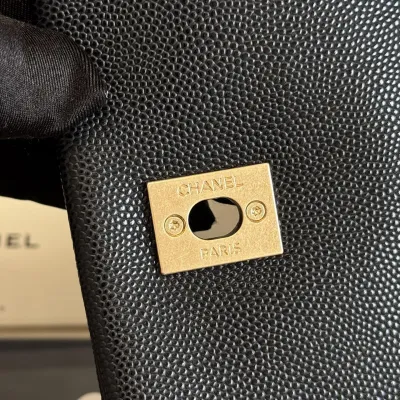 Chanel Coco Handle Black 29cm Quilted Caviar Leather Crossbody Bags Top-Handle Bags