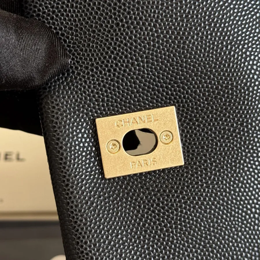 Chanel Coco Handle Black 29cm Quilted Caviar Leather Crossbody Bags Top-Handle Bags