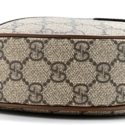 Gucci Small Jackie 1961 Hobo Beige / Ebony Brown Sugar GG Supreme Monogram Canvas & Azalea Calfskin Leather Gold Hardware