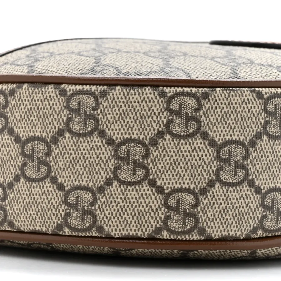 Gucci Small Jackie 1961 Hobo Beige / Ebony Brown Sugar GG Supreme Monogram Canvas & Azalea Calfskin Leather Gold Hardware