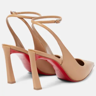 Christian Louboutin Beige  leather halter heels high heel sandals
