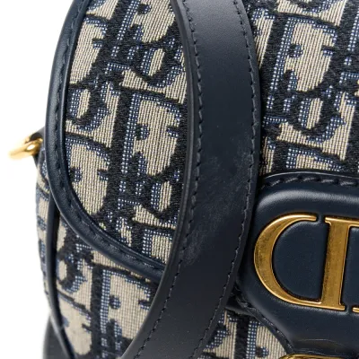 Dior Small Bobby Bag Blue Oblique Canvas Gold Hardware