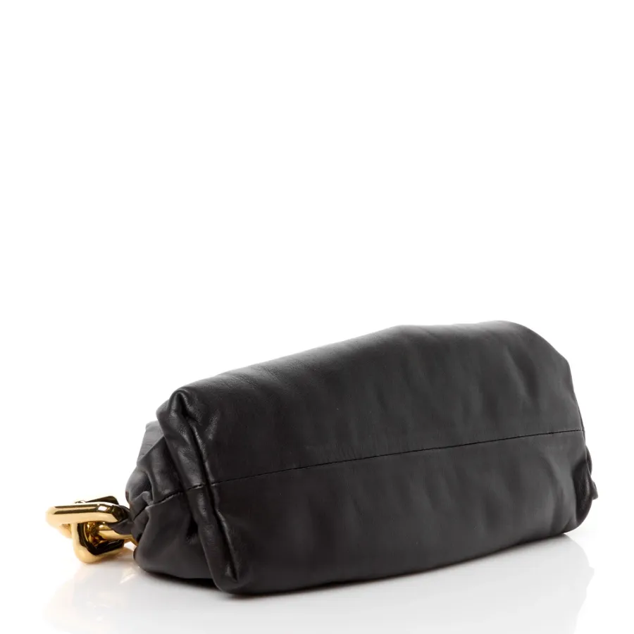 Bottega Veneta Medium The Pouch Chain Black Calfskin Leather