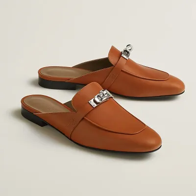 HERMES Oz Mule Brown Slippers
