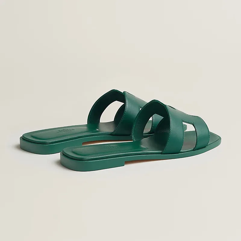 HERMES Oran Green Slippers