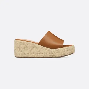 Dior brown wedge heel slippers