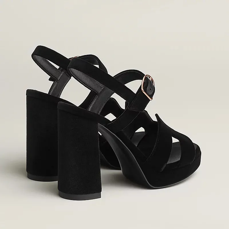 HERMES Jazz Black High Heels Sandal