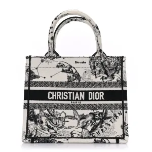 Dior Small Zodiac Toile De Jouy Book Tote Latte/Black Embroidered Canvas
