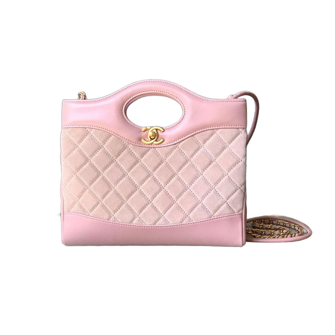 Chanel Rosa / Azul / Preto Bolsas Crossbody de Couro e Camurça