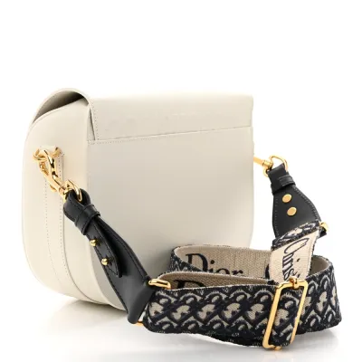 Dior Large Bobby Bag White Box Calfskin Leather Gold Hardware