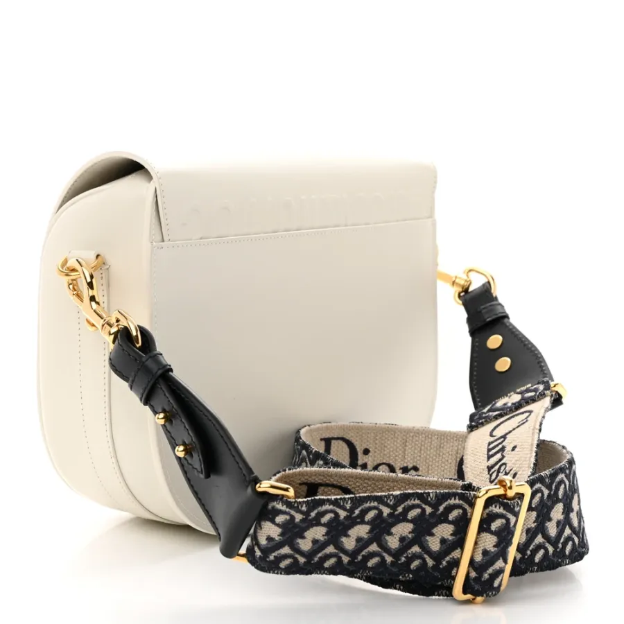 Dior Large Bobby Bag White Box Calfskin Leather Gold Hardware