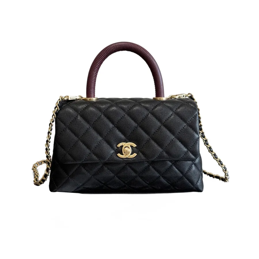 Chanel Coco Handle Black 19cm / 24cm / 29cm Quilted Caviar Leather Crossbody Bags Top-Handle Bags