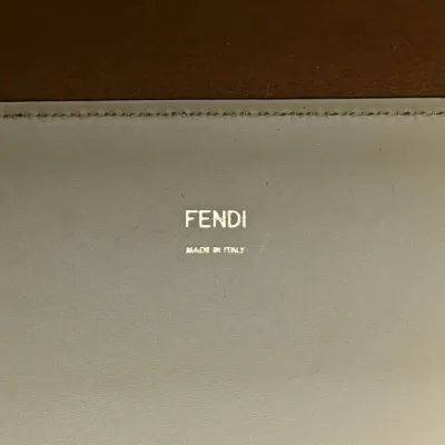 Fendi Medium Logo Embossed Sunshine Shopper Tote Green Tea King Vitello Leather & Plexiglass Gold Hardware