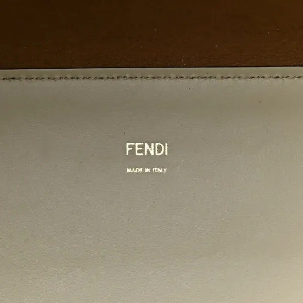 Fendi Medium Logo Embossed Sunshine Shopper Tote Green Tea King Vitello Leather & Plexiglass Gold Hardware - Image 2