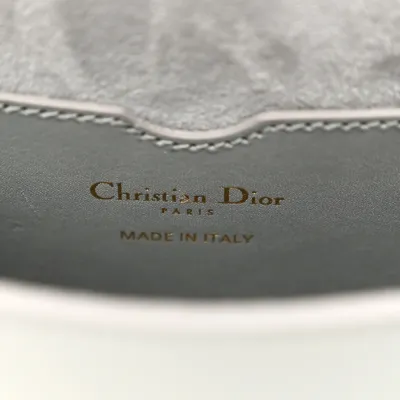 Dior Medium Bobby Flap Bag Grey Box Calfskin Leather Brass Hardware