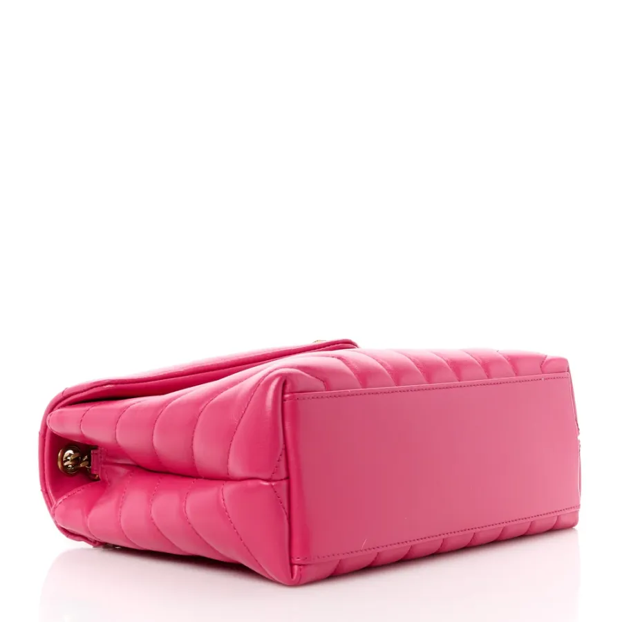 Saint Laurent Small Loulou Chain Satchel Fresh Fuchsia Y-Quilted Monogram Calfskin Leather Gold Hardware