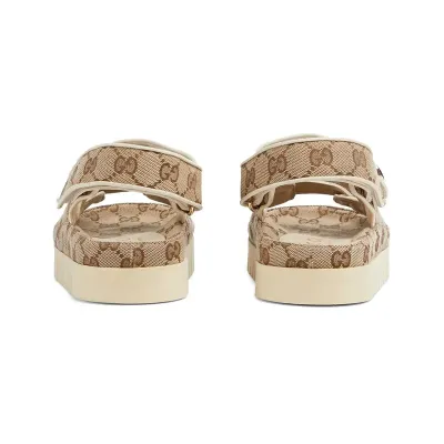 Gucci Wooden color Double G Round Head Platform Sandals