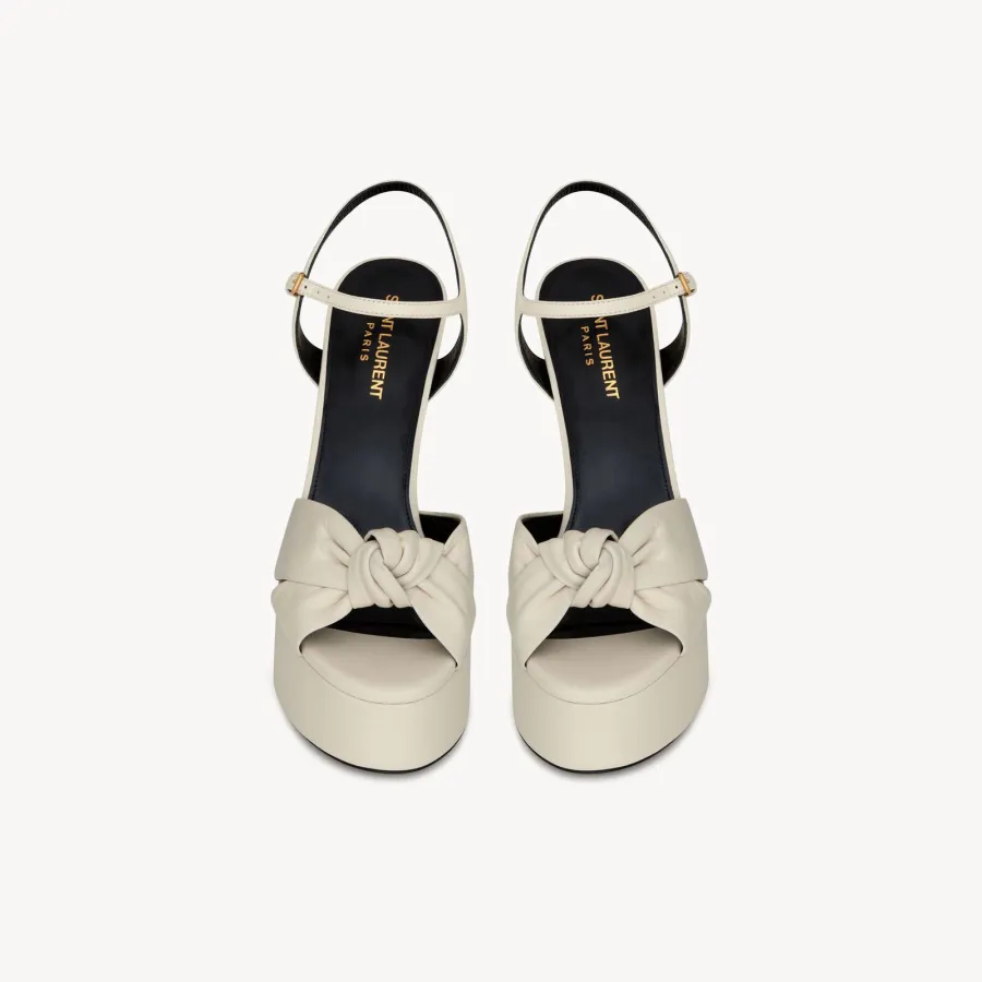 Yves Saint Laurent black white Sleek leather sandals with high heels