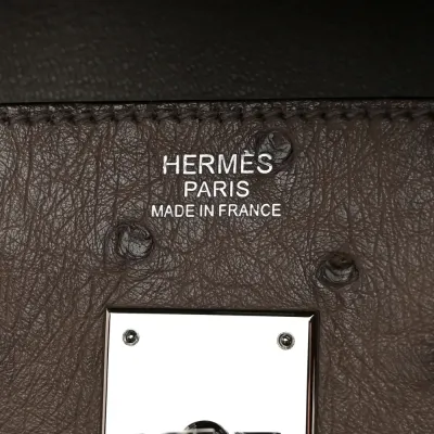 Hermès Birkin 30 Gris Tourterelle Ostrich Leather Palladium Hardware