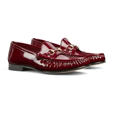 Gucci red horse bit buckle flat bottom Loafers