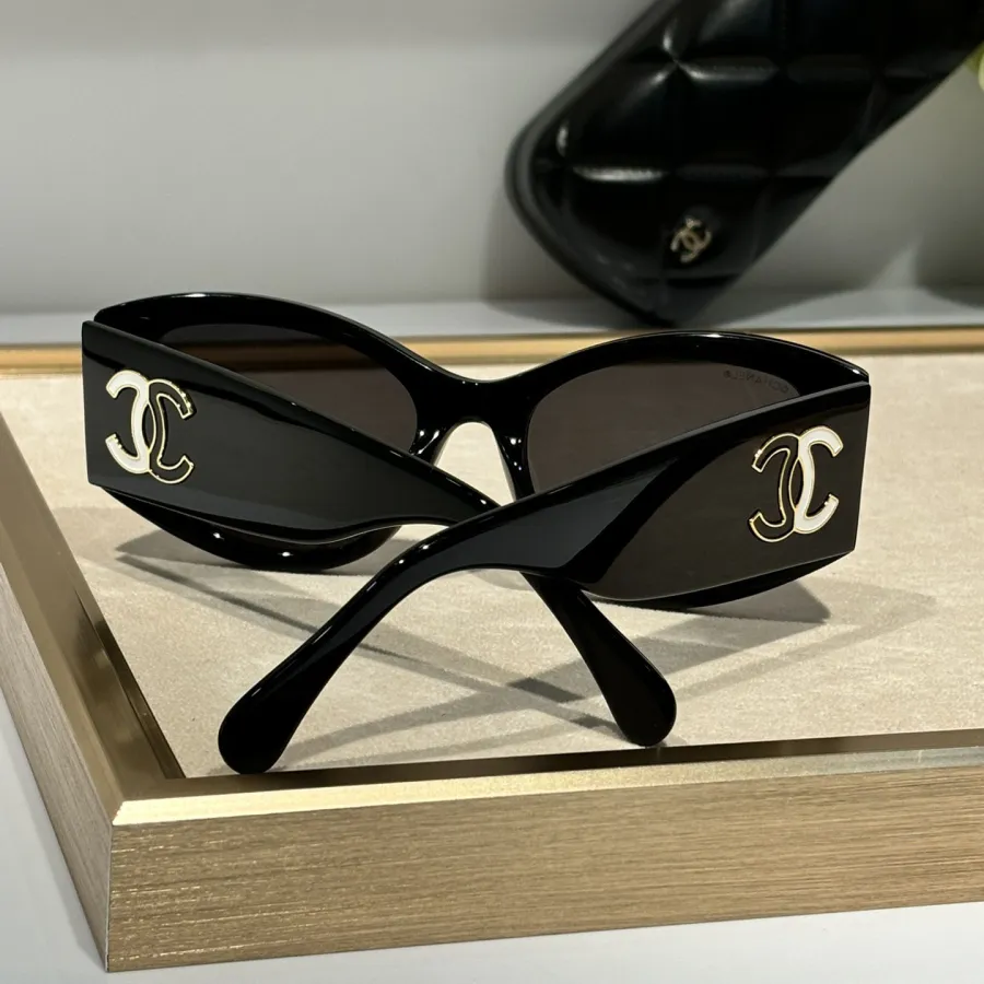 CHANEL glasses black white color size 53口19-145