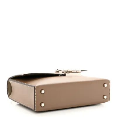 Hermès Mini Verrou Chaine Bag Étain Tadelakt Leather Palladium Silver Hardware