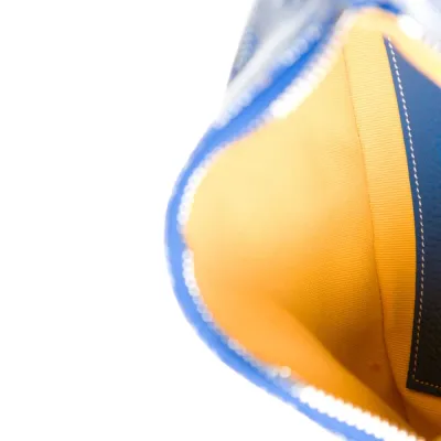 Goyard Medium Senat Pochette Pouch Blue Goyardine Canvas Silver Hardware