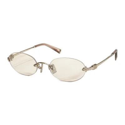 Miu Miu Oval glasses red/gold/silver color Size 51口20-140