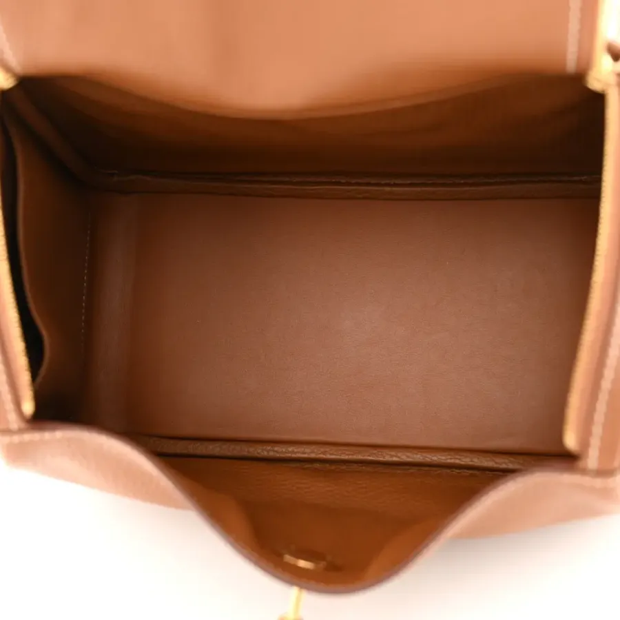 Hermès Lindy 26 Brown Taurillon Clemence Leather Gold Hardware