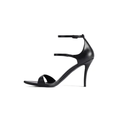 BALENCIAGA HONEY Black pointy 90mm sandals with thin heels