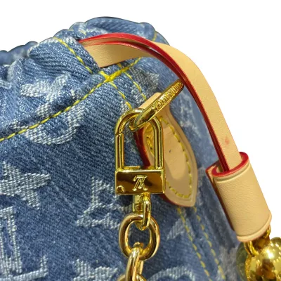 Louis Vuitton Nano Noé Denim Blue Gold Hardware