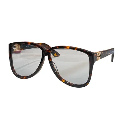 Miu Miu glasses black tawny/leopard/black/leopard brown/eggplant color Size 61口12-141