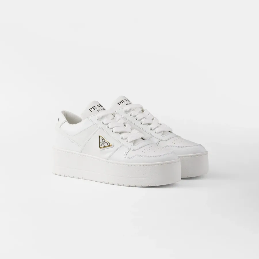 PRADA white leather sneakers